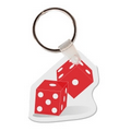 A Pair of Red Dice Key Tag W/ Key Ring